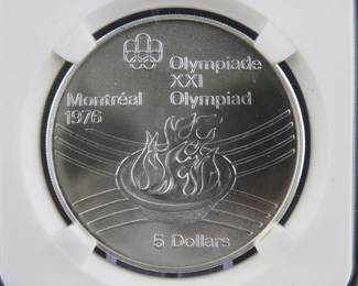 Lot 98. 1976 Canadian $5 proof sterling silver coin weighing 24.2 grams