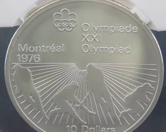 Lot 236. 1976 Canadian $10.00 proof sterling silver coin weighing 48.4 grams