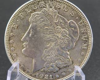 Lot 338. 1921 P high grade Morgan Silver Dollar