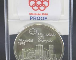 Lot 124. 1976 Canadian $10 proof sterling silver coin weighing 49 grams