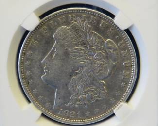 Lot 267. 1921 D Morgan silver dollar