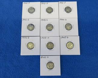 Lot 346. Ten Mercury dimes. Dates as shown.