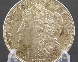 Lot 334. 1921 P high grade Morgan Silver Dollar