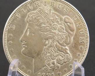 Lot 335. 1921 P high grade Morgan Silver Dollar
