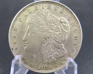 Lot 300. 1921P Morgan silver dollar