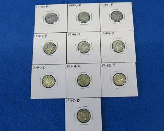 Lot 345. Ten Mercury dimes. Dates as shown.