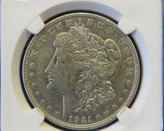 Lot 264. 1921 D Morgan silver dollar