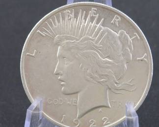 Lot 215. 1922 P Peace dollar
