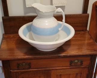 Washstand with pitcher and bowl