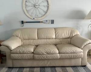 Leather Couch with pull out full size sleeper