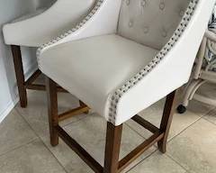 3 Leather counter height barstools