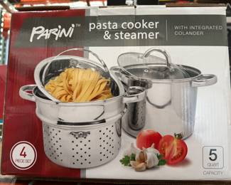 Parini 5-Quart Stainless Steel Pasta Cooker & Steamer