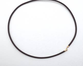 Brown Leather Necklace with Gold-Tone Clasp