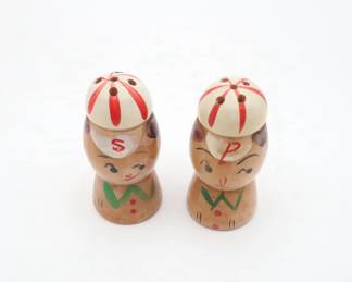 Japanese Kokeshi Wooden Salt and Pepper Shakers