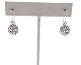 Pair of 925 Sterling Silver Beaded Drop Earrings