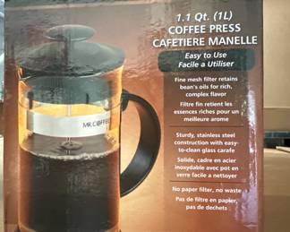 Mr. Coffee 1.1 Qt Coffee Press with Glass Carafe