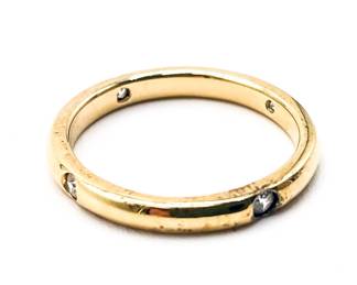 925 Italy Gold-Tone Ring with Diamond Accents Size 8.