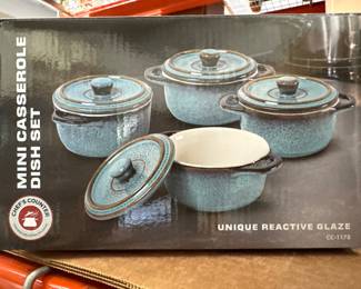 Chef’s Counter Mini Casserole Dish Set With Reactive Glaze