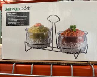 Servappetit Chilled Serving Bowls with Metal Caddy