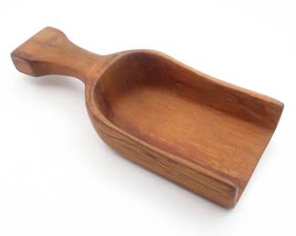 Carved Wood Scoop with Handle