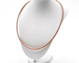 Milor Italy 925 Rose Gold-Tone Mesh Chain Necklace