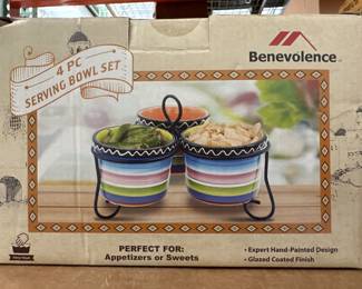 4-Piece Hand-Painted Serving Bowl Set
