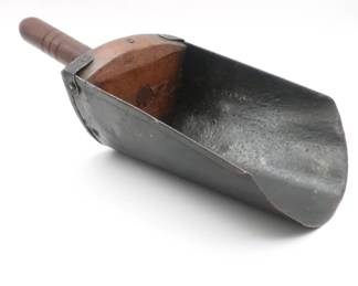 Metal Grain Scoop with Wooden Handle