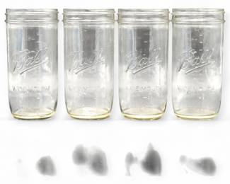 Lot of 4 Ball Wide Mouth Quart Canning Jars