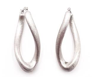 Pair of Italian 925 Sterling Silver Hoop Earrings