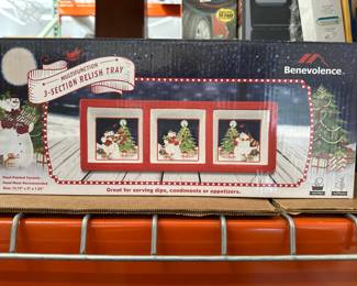 Benevolence 3-Section Relish Tray with Holiday Design