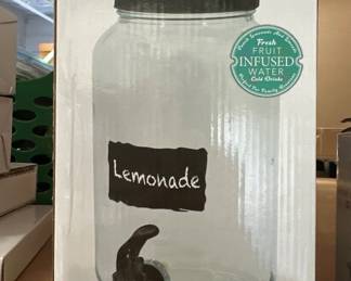 Glass Drink Dispenser with Chalkboard Label