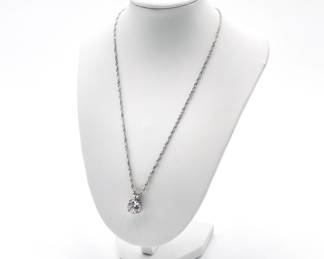 Sterling Silver Solitaire Pendant Necklace