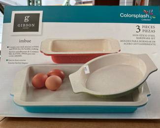 Gibson Home Colorsplash 3-Piece Non-Stick Bakeware Set