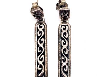 Sterling Silver Bar Drop Earrings