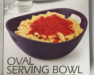 Purple Oval Serving Bowl, Microwave and Oven Safe