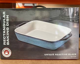 Chef’s Counter Stoneware Rectangular Baking Dish with Reactive Glaze