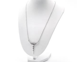 Lavaggi Sterling Silver Illuminated Angel Pendant Necklace