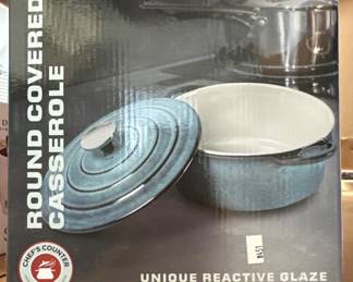 Chef’s Counter Round Stoneware Covered Casserole