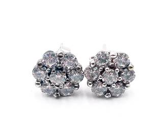 ESPO 925 CZ Floral Stud Earrings