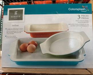 Gibson Home Colorsplash 3-Piece Non-Stick Bakeware Set