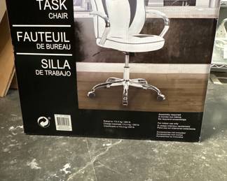 White and Chrome Adjustable Office Task Chair