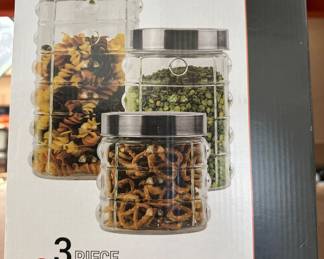 Imperial Home 3-Piece Glass Canister Set with Lids