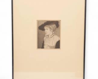 Framed 1882 Etching “A Day Dream” by Kaulbach & Buchel