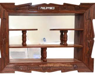 Philippines Hand Carved Wood Wall Shelf