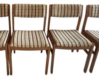 Vintage Upholstered Wood Chairs