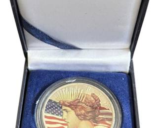 Colorized Peace Silver Dollar