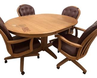 Kitchen Table and Rolling Leather Padded