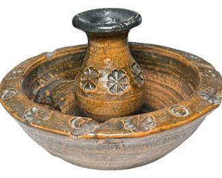 Vintage Glazed Stoneware Ashtray