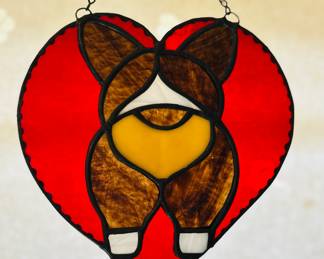 Corgi stained glass
