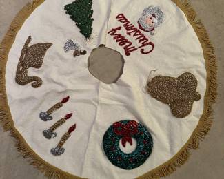 Homemade Christmas tree skirt